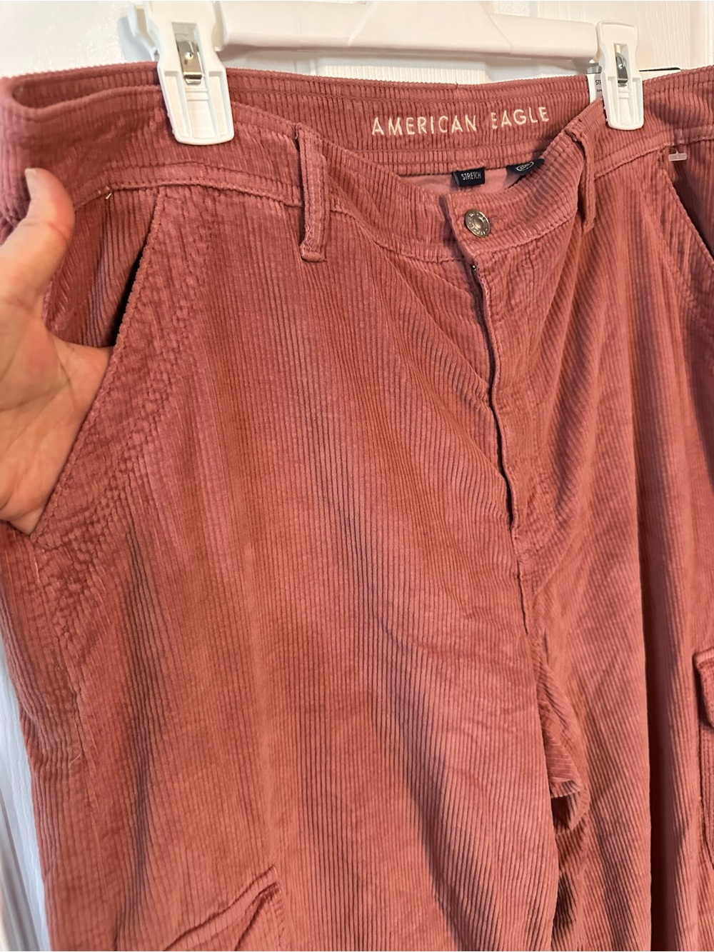 American Eagle Outfitters Women’s Rust-pink 
Corduroy Cargo Pants - Picture 5 of 8